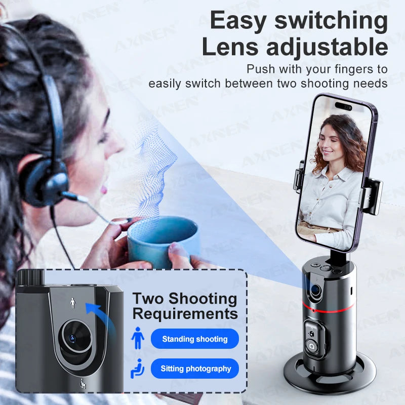 Selfie table stabilizer with facial tracking: create smooth and clear videos and photos